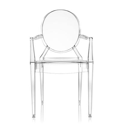 Set of 2 Crystal Clear Louis XV Dining Chairs, Kartell at 2Modern