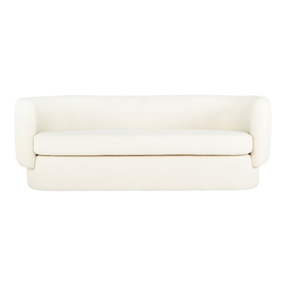 White Curved Modern Sofa, West Elm