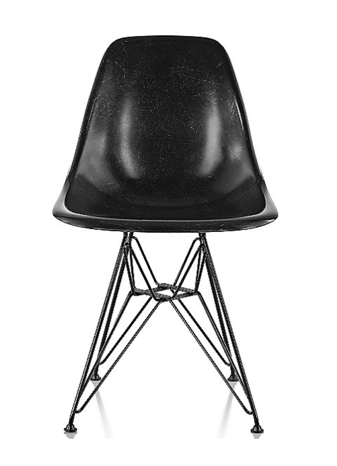 Eames Molded Fiberglass Black Mid Century Chair, Lumens