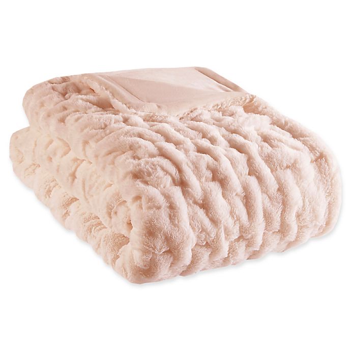 Faux-Fur Light Pink Throw Blanket, Bed Bath and Beyond