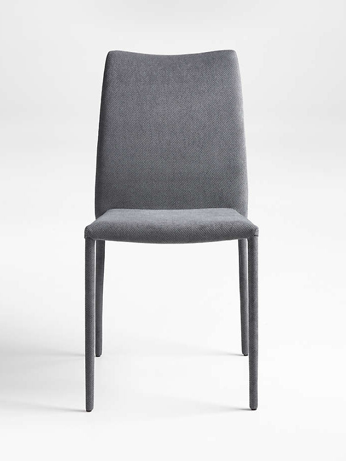 Sonnet Slate Grey Side Chair Minimalist Monocromathic Dining Chair Made in Italy, Crate & Barrel