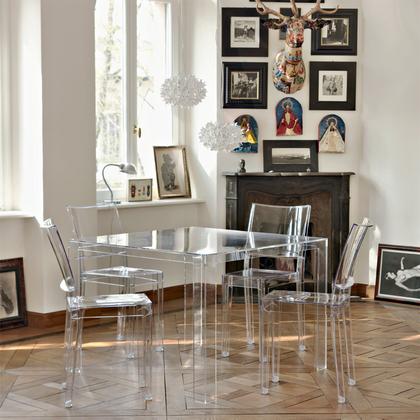 invisible dining table Clear Square Dining Table, Kartell at 2Modern
