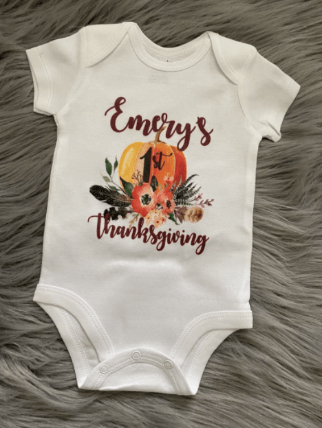 Personalised Christmas baby bodysuit Size Small Baby upto 24 Months