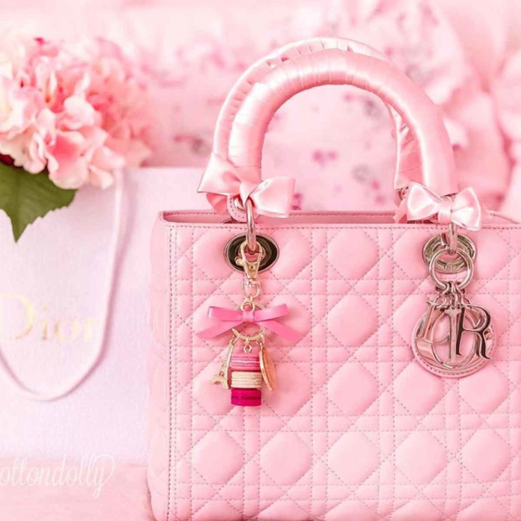 pink aesthetic lady dior bag