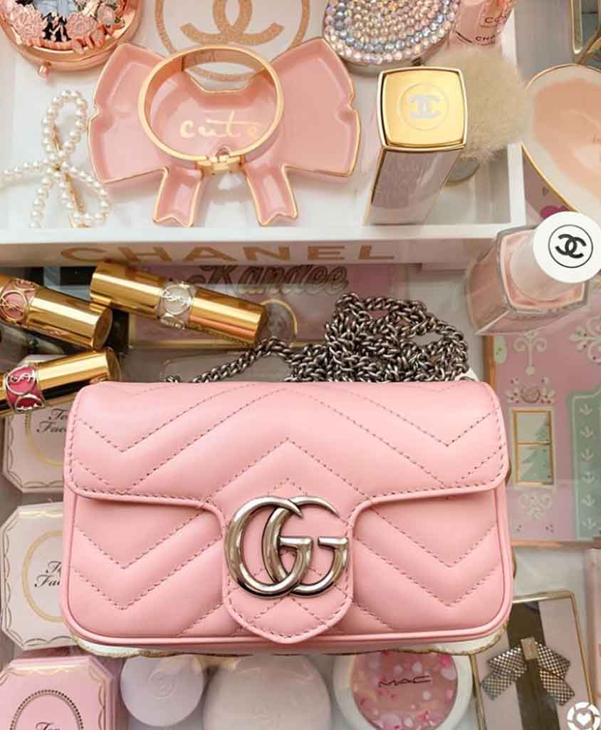 Pink Gucci bag aesthetic