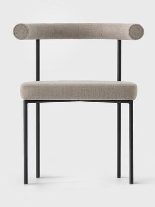 Kashmir Chair Minimalist Upholstered Dining Chair With Round Back-Rest, Resident at 2Modern
