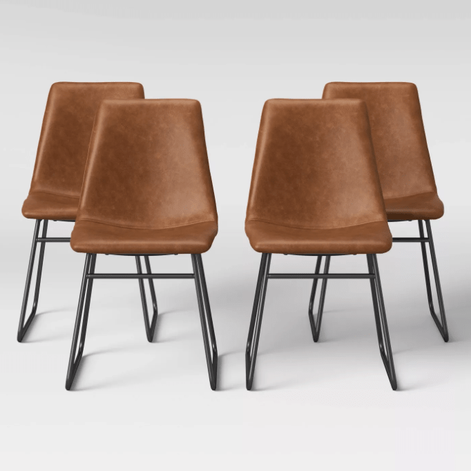 Leather Mid Century Modern Dining Chairs Set of 4, Target