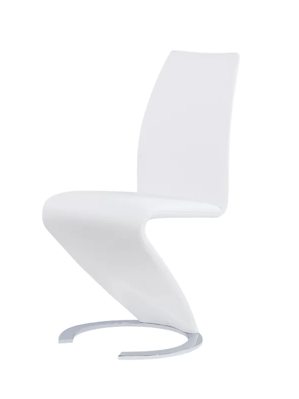 White FAux Leather Contemporary Modern Dining Chair Set of 2, Wayfair