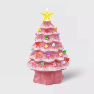 Pink Ceramic Lit Tree
