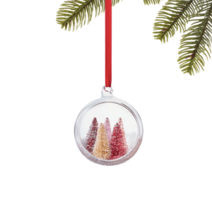 Burgundy Blush Dome With Multicolor Sisal Tree Ornament1pc | 4" 
