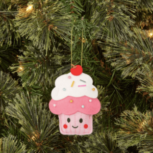 Cute Fabric Cupcake Ornament
