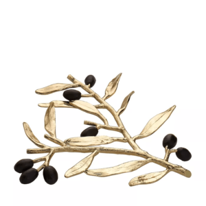 Olive Branch Gold & Black Trivet