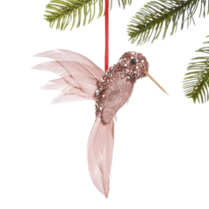 Blush Feather Hummingbird Ornament