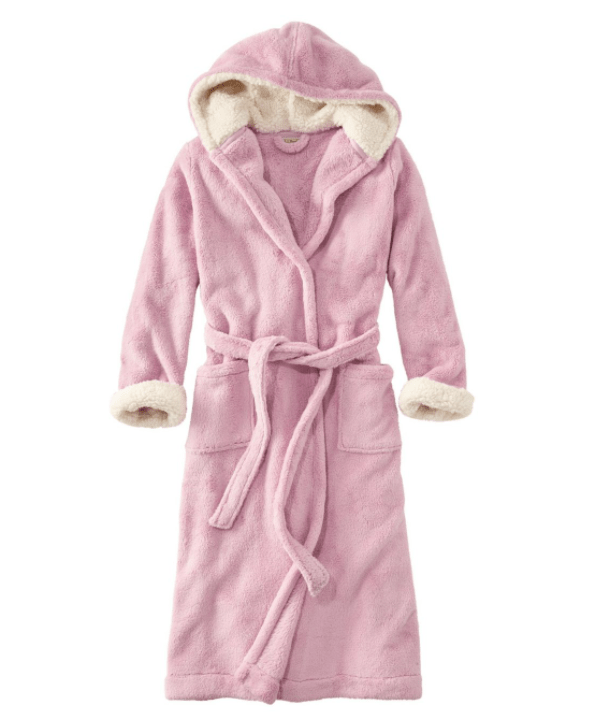 Plush Fleece Hooded Pink Roobe