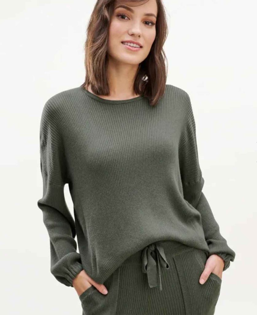 green comfy cashblend sweater
