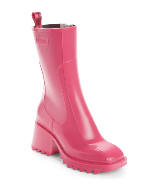 Chunky Pink Rain Boots, by Chloé