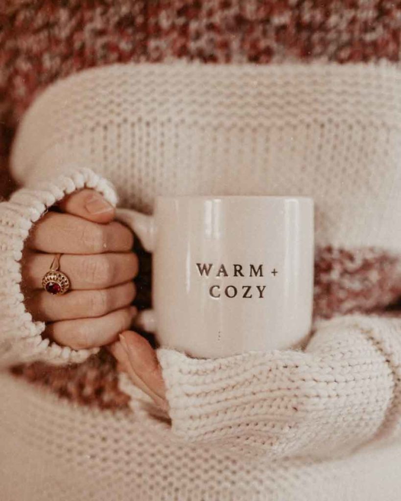 comfy aesthetic mug and sweater