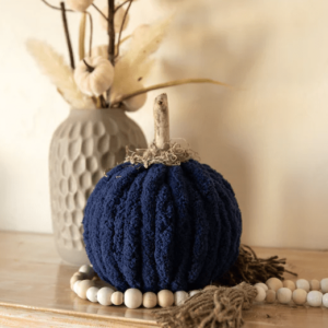 handmade rustic navy blue decor pumpkin