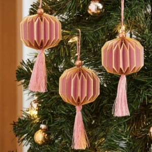 Pink Accordion Ornaments w/ Tassel 
