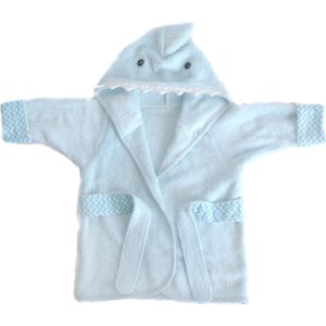soft blue shark bathrobe for baby