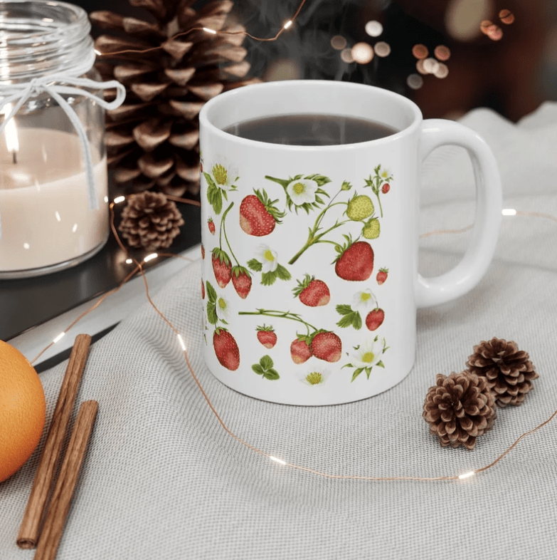 Strawberry Field Cottagecore Coffee Mug