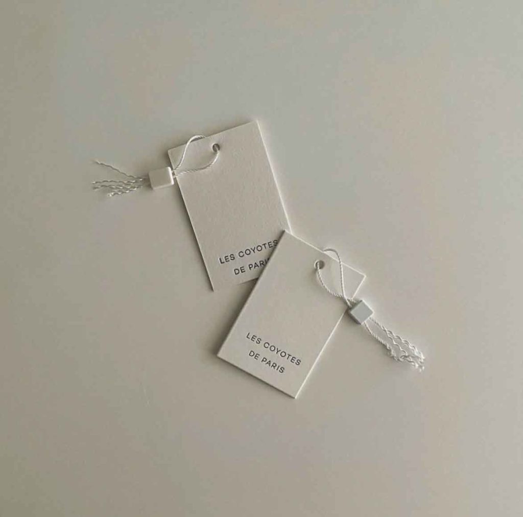 beige aesthetic clothing tags