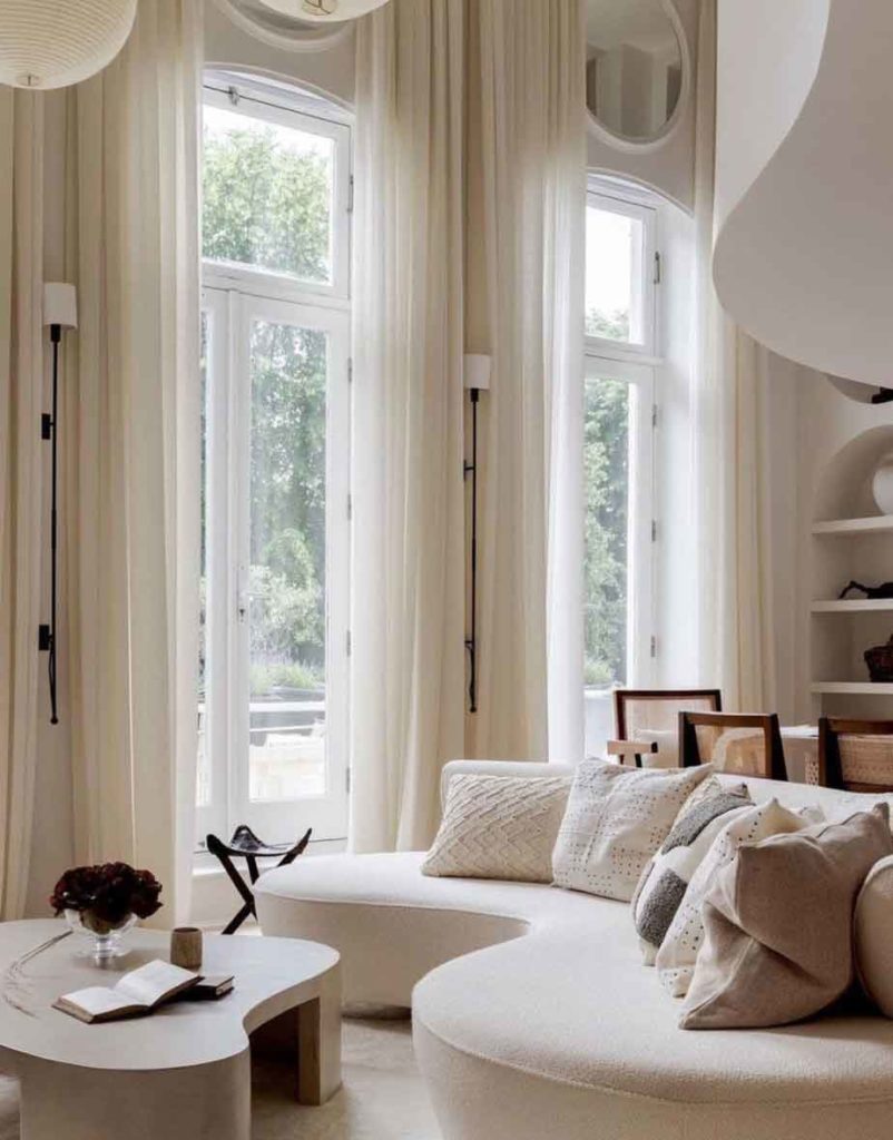 aesthetic beige living room 