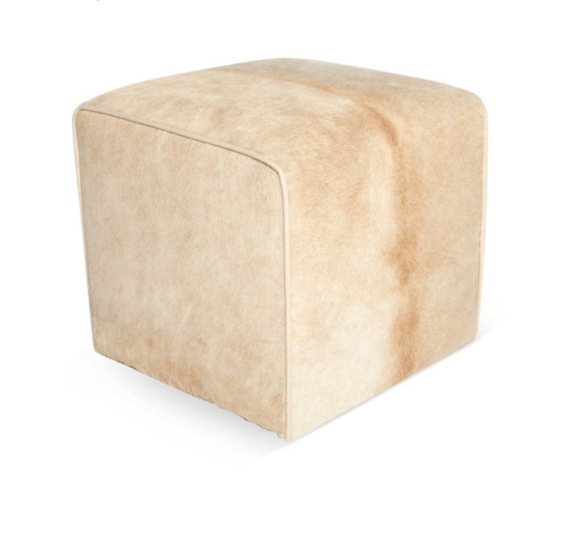 waterfall Square Beige Cowhide Pouf Ottoman , by Le-Coterie at One Kings Lane