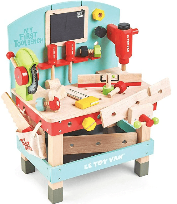 Colorful Wooden Tool Bench Toy, by Le Toy Van My first tool bench