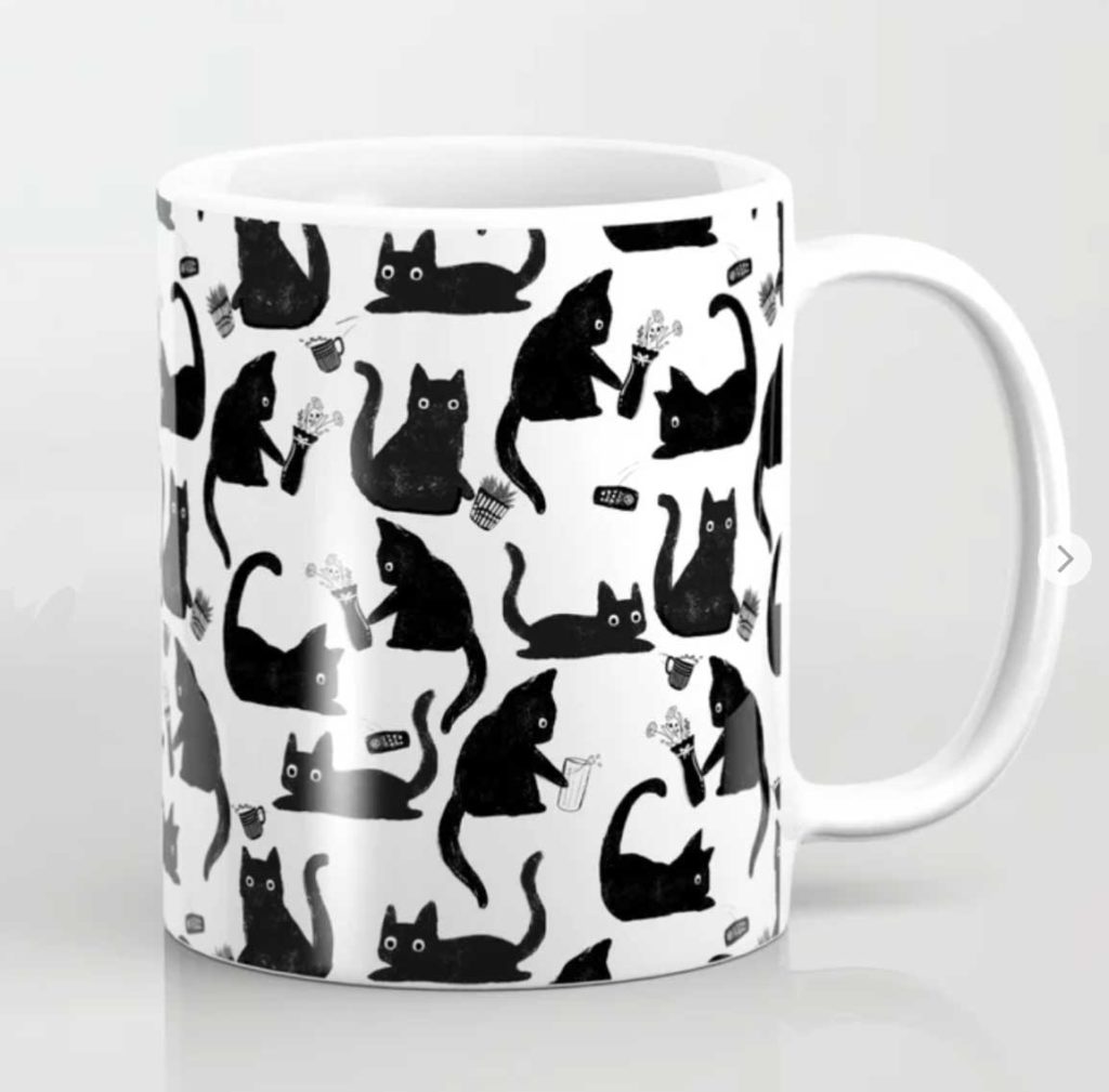 black cat mug gift