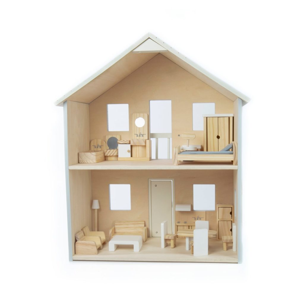 Two-Story Wooden Dollhouse, by Grove