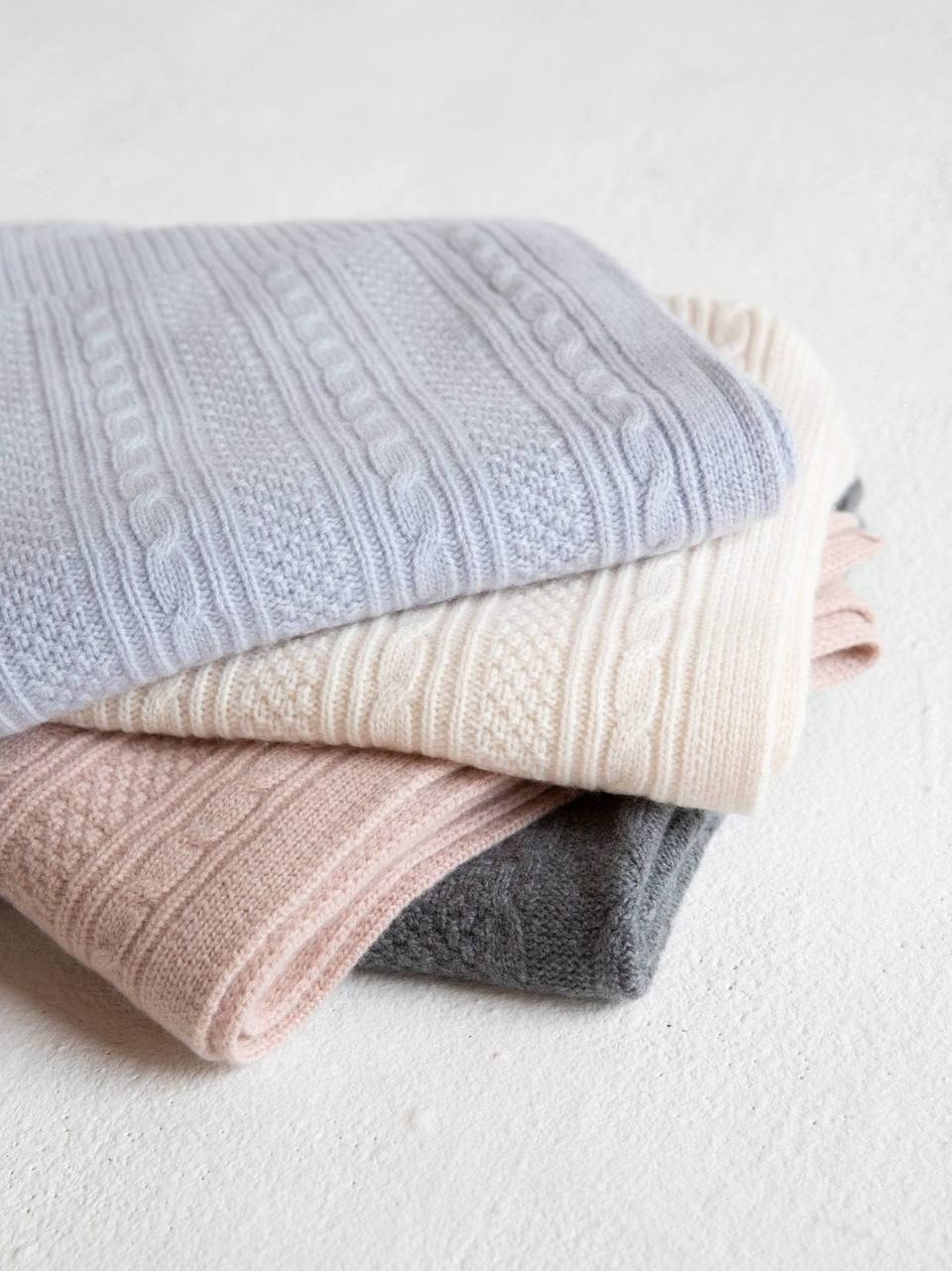 Organic Cashmere Cable-Knit Baby Blanket, Naked Home X Ashley Stark