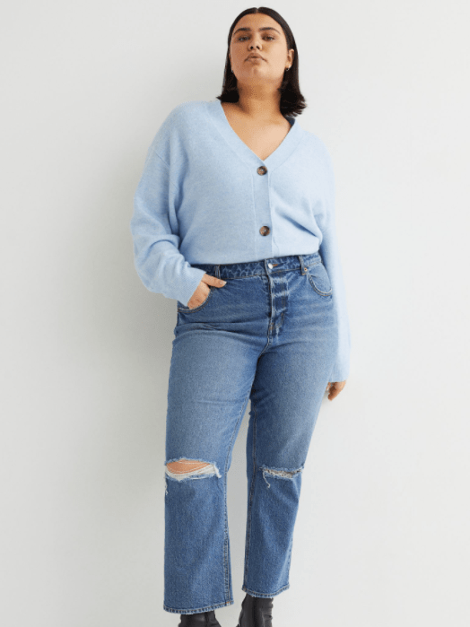 Straight High Ankle Jeans Plus Size, $34.99