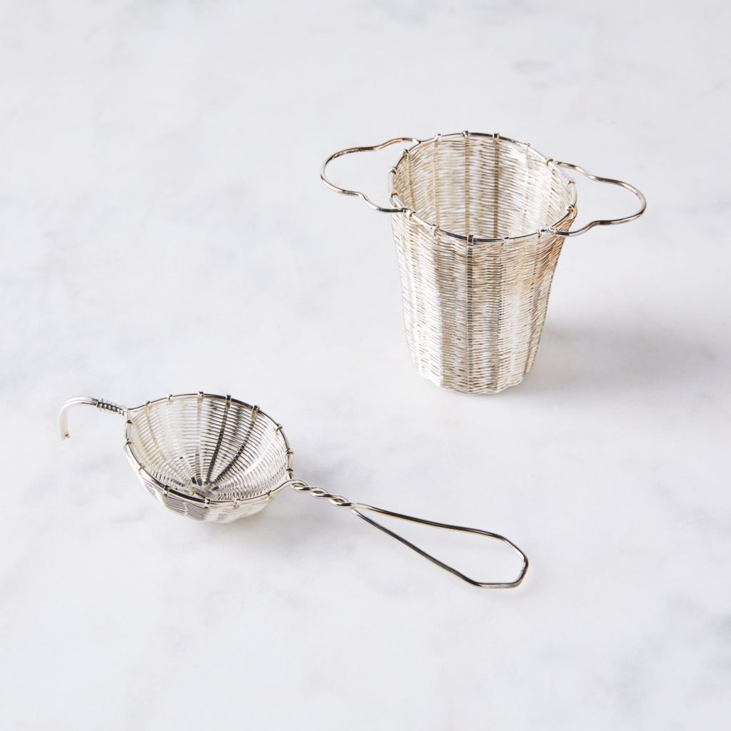 Bellocq Silver Plated Tea Strainers Set