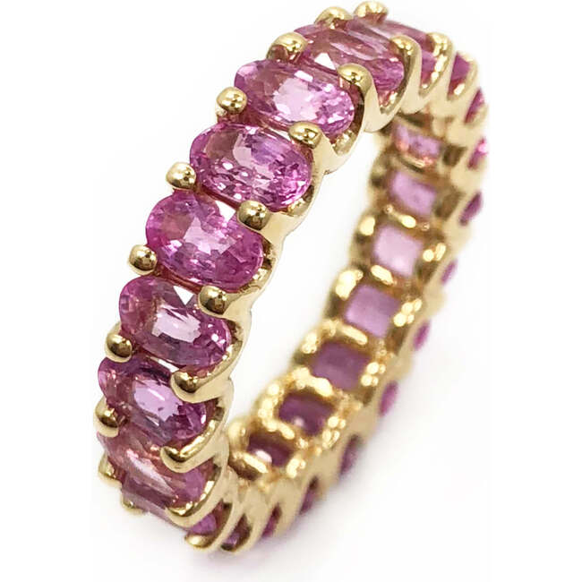 Pink Sapphires Eternity Ring Solid Gold 18kt.