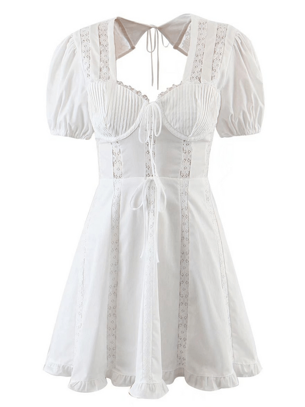 Romantic Regency White Mini Dress