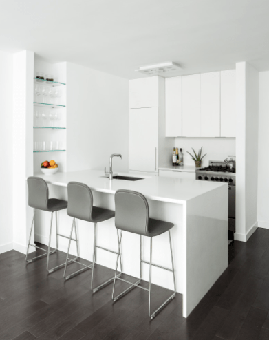 clutter free all white modern kitchen cabinets
