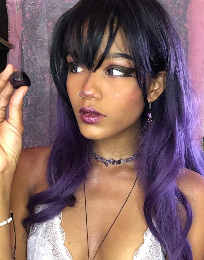 purple fairy aesthetic hair