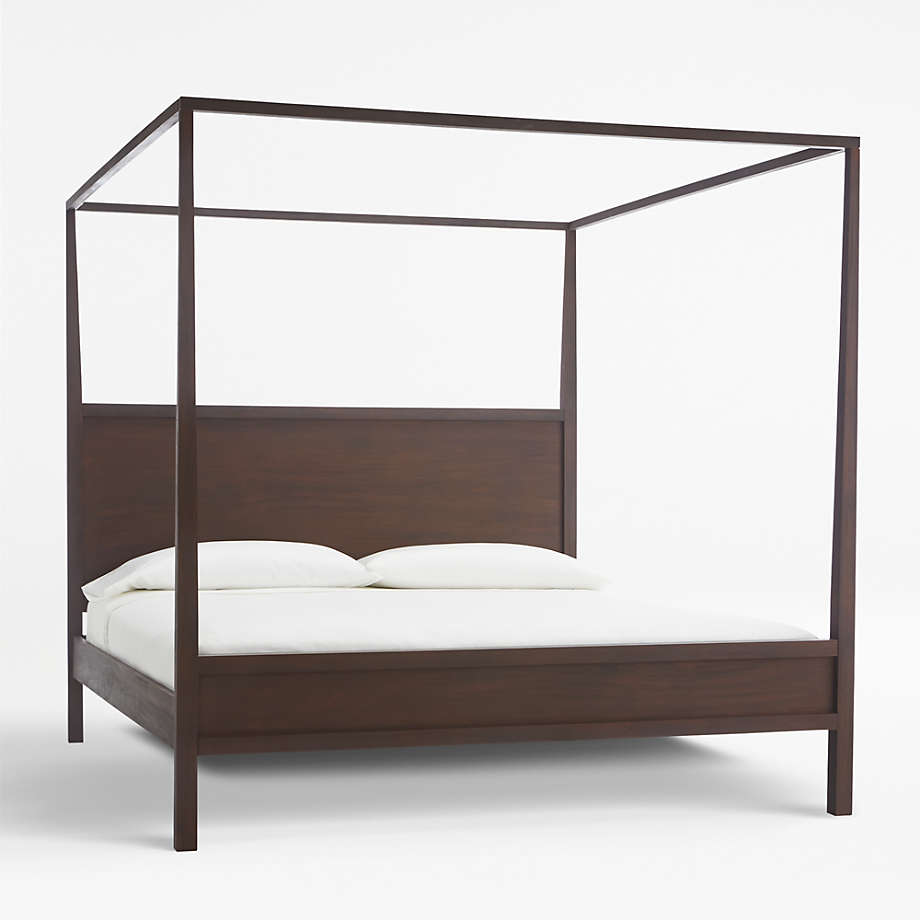 Keane Wenge King Canopy Bed Dark Wooden Canopy Bed King Size