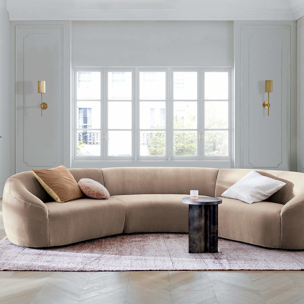 Modern Large 3-Piece Curved Sectional Sofa
