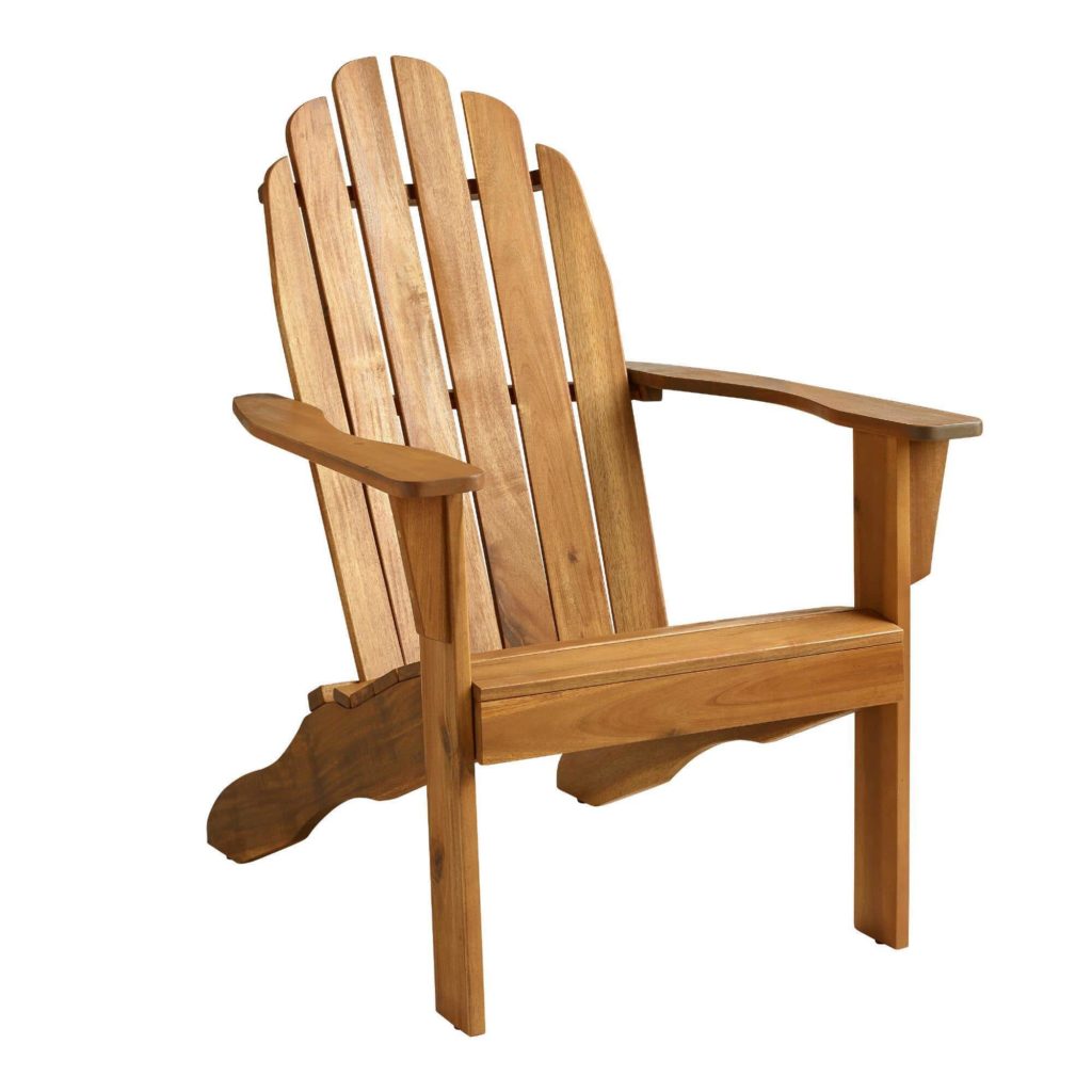 Acacia Wood Slatted Adirondack Outdoor Lounge Chair
