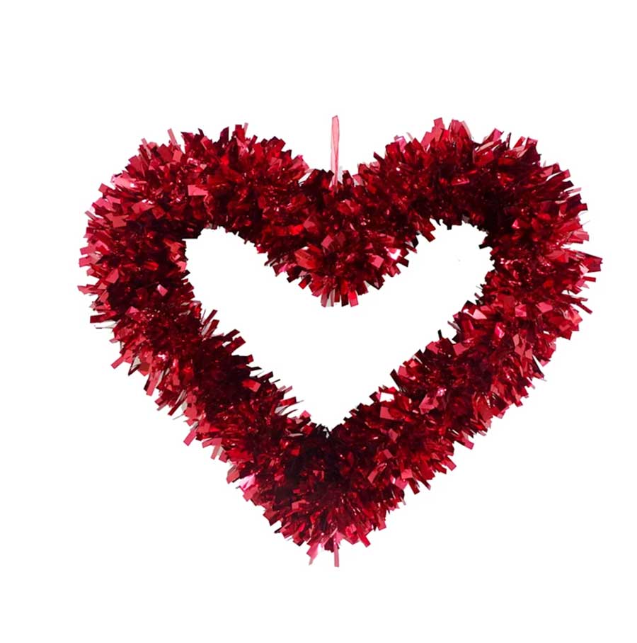 red heart wreath