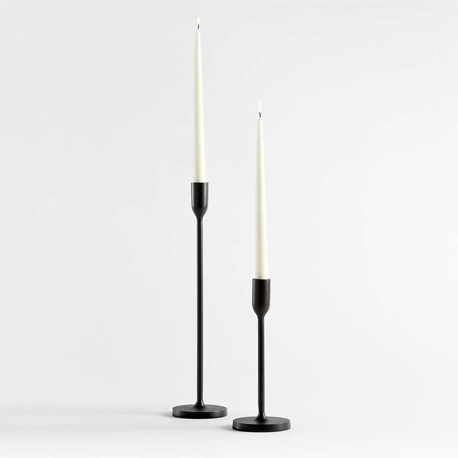 Megs Black Taper Candle Holders by Leanne Ford