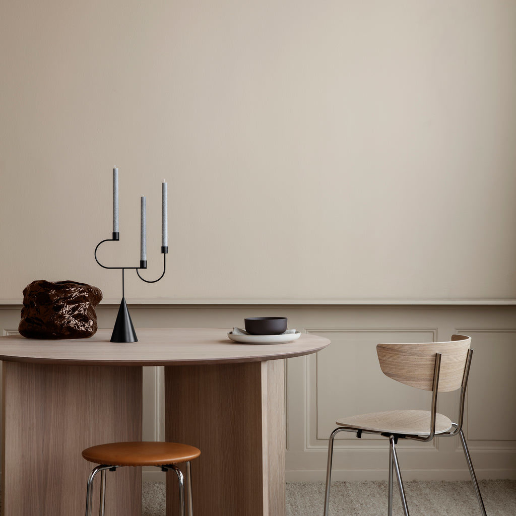 Minimal Chic Modern Black avant Candelabra, Ferm Living soft minimalism home dining room 