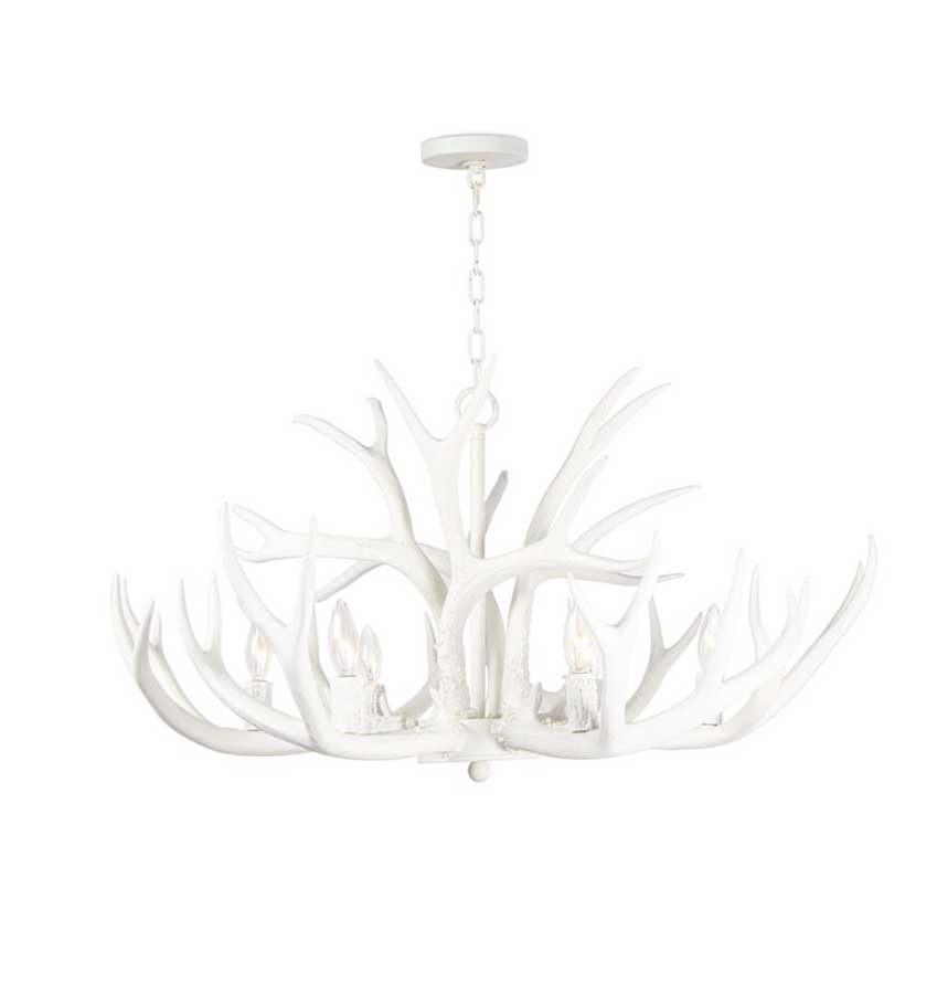 Antler Chandelier, Matte White l One Kings Lane