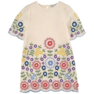 Woven Floral Print Detail Dress, Stella McCartney Kids