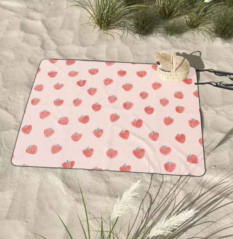 strawberry pink picnic blanket
