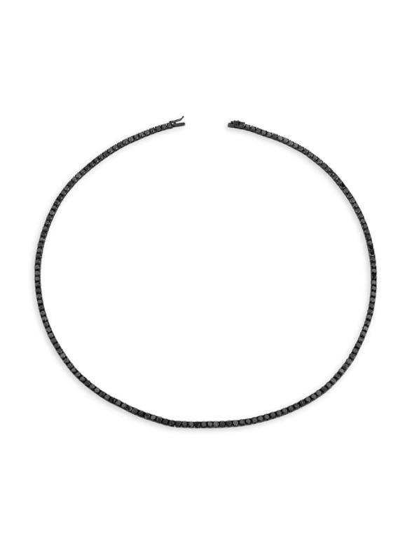 Black Diamond Tennis Necklace For Men and Women