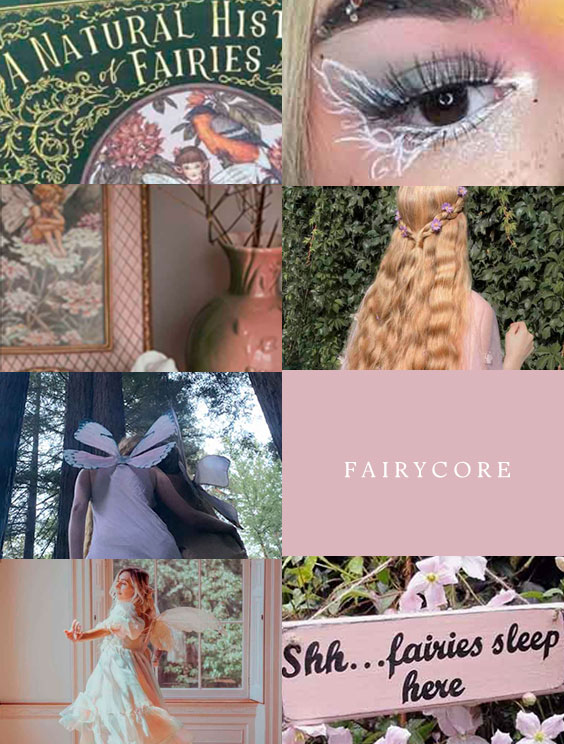 fairycore aesthetic type moodboard