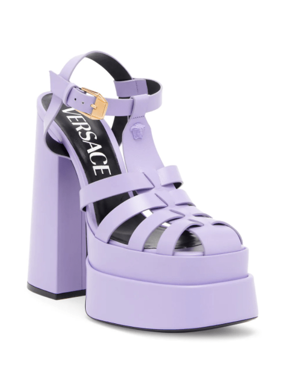 Lavender Platform Designer Sandals Versace